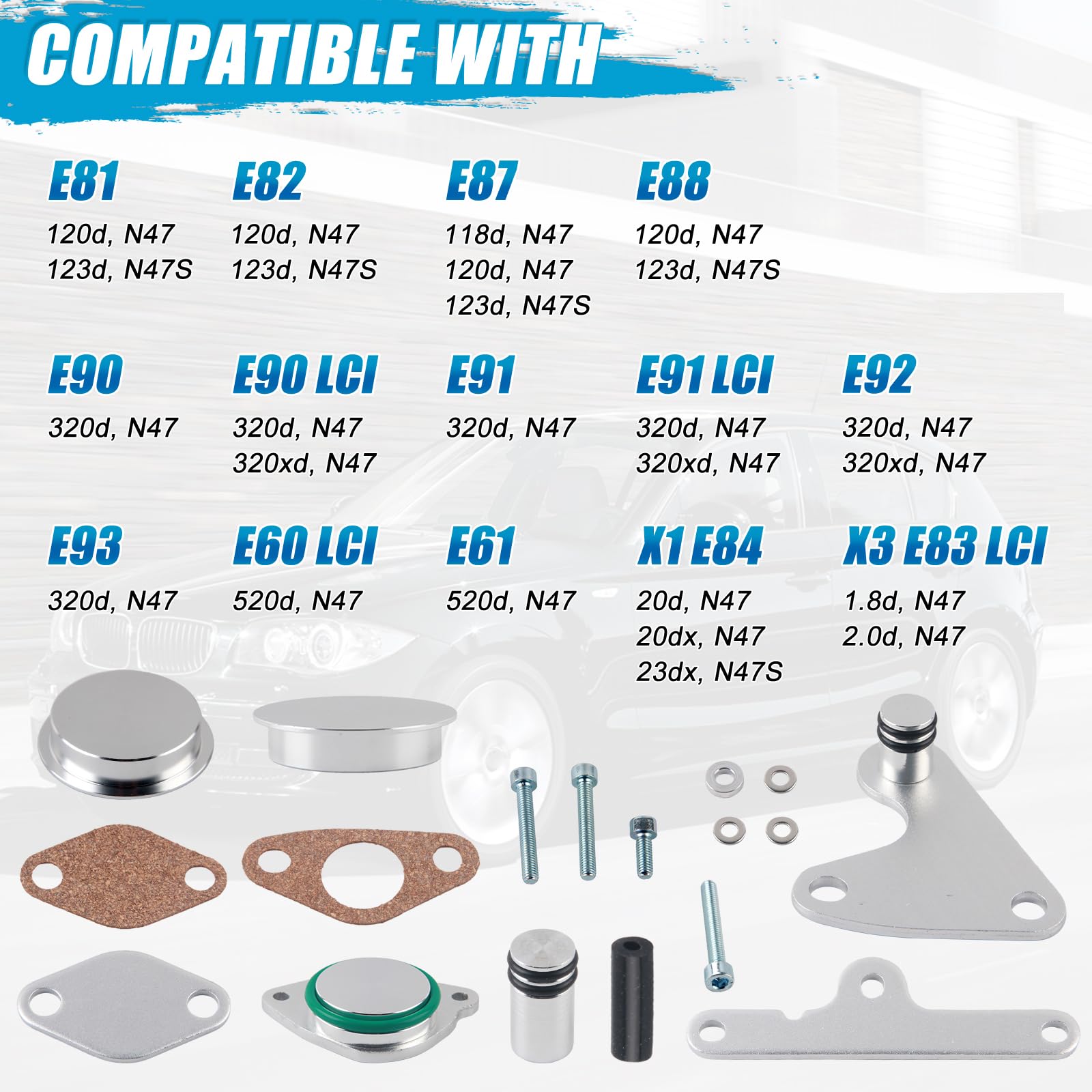 AGR - Kit di riparazione radiatore valvola per B-MW 2.0 N47 N47S E81 E87 E88 E82 E90 E91 E92 E93 E60 E61