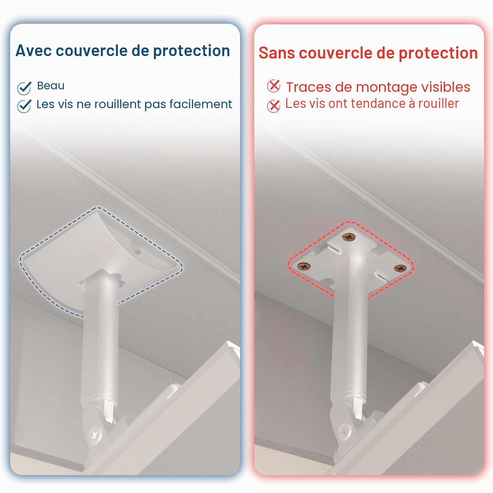 (2 pièces) Support mural et plafond pour Bose UB-20, UB-20 Series II, WB-50 II, série Lifestyle, série Soundtouch, support mural pour haut-parleur réglable Blanc
