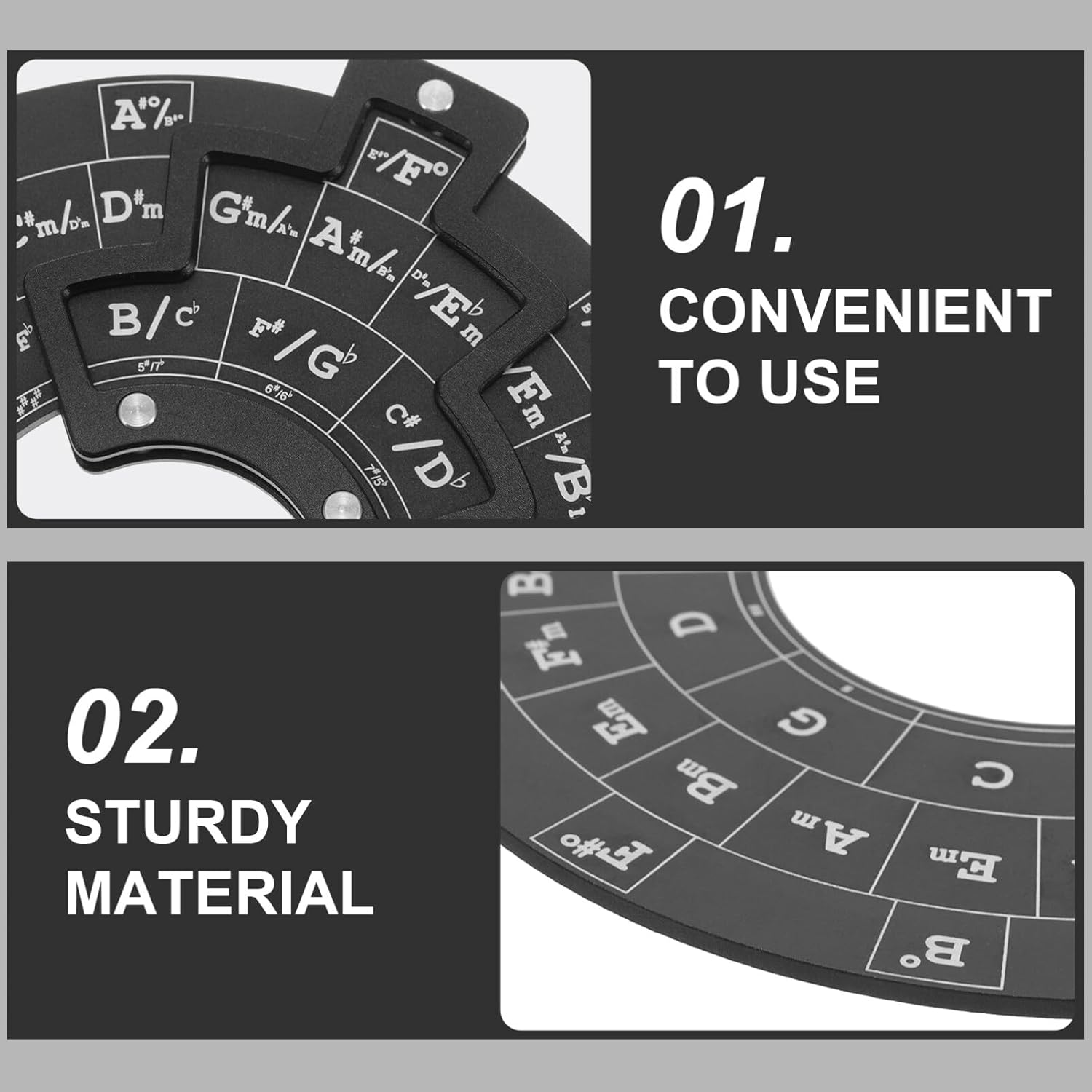 Vaguelly Circle of Fifths Wheel Tool Aluminum Alloy Melody Chord Progression Aid Music Theory Skill Levels Easy Exploration of Harmonious Chords and Notes
