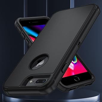 SunStory 3 in 1 for iPhone 6 Plus/7 Plus/8 Plus Case, Black