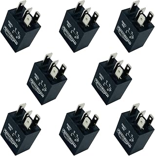 irhapsody 12V 30A 4-Pin SPST Starter Relay Pack of 8 - Plug-and-Play Automotive Replacement for Cars, Harleys, Lawn Mowers