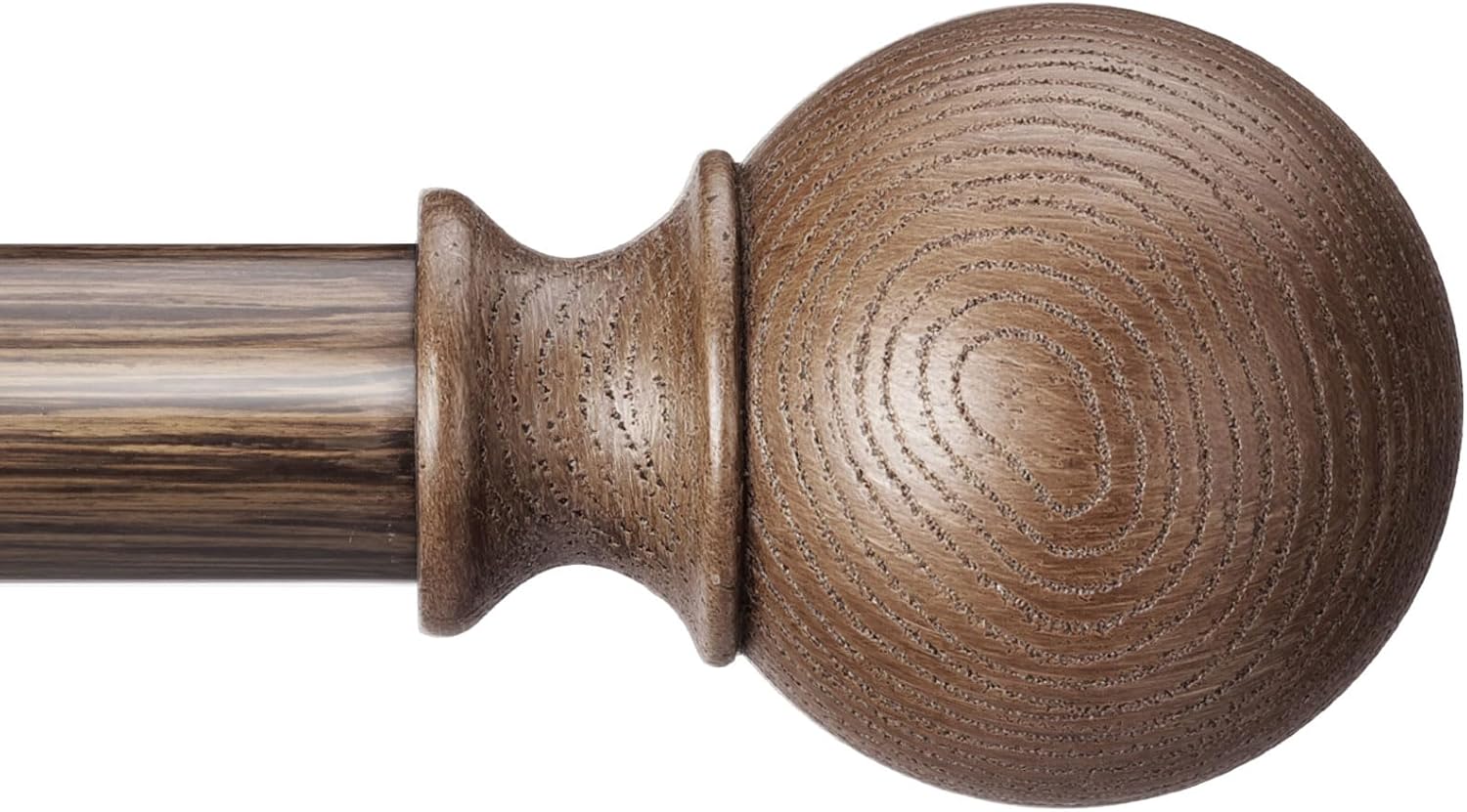 BRIOFOX Walnut Wood Curtain Rods for Windows 66 to 120 Inch(5.5-10ft) - 1'' Diameter Heavy Duty Curtain Rods with Imitation Wood Grain Pattern Finials,Adjustable Decorative Curtain Rods Set,28-120''