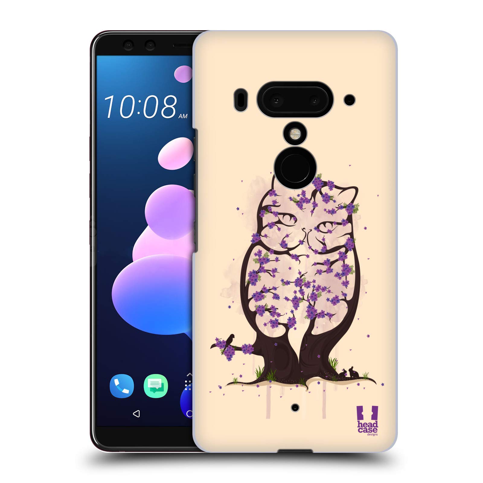 Head Case DesignsJacaranda Cat Wildlife In Bloom Hard Back Case Compatible With HTC U12+ / U12 Plus
