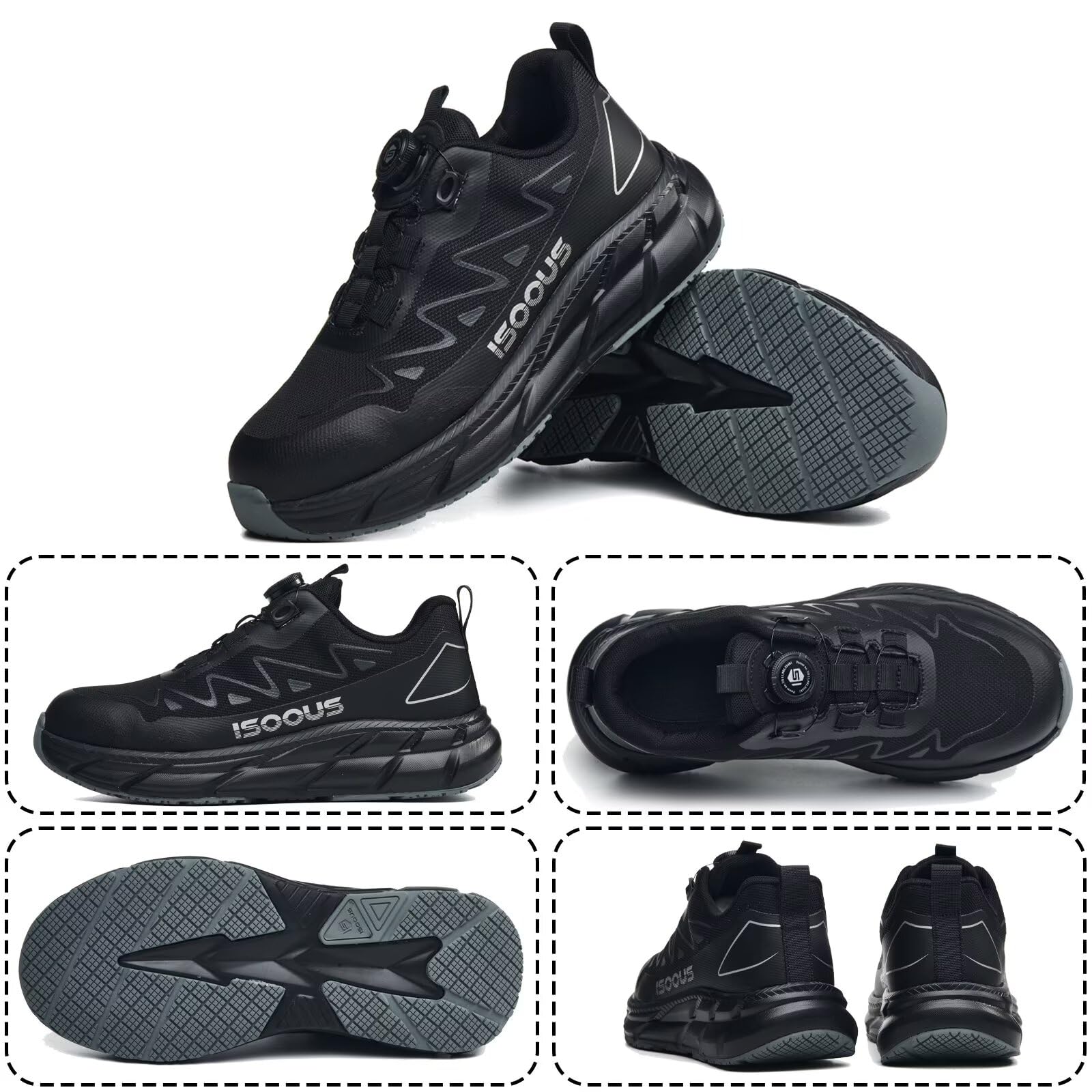 ISOOUS Chaussures de Sécurité Hommes Femmes S3S Imperméable Basket de Securite Légère ESD Chaussures de Travail Embout en Acier