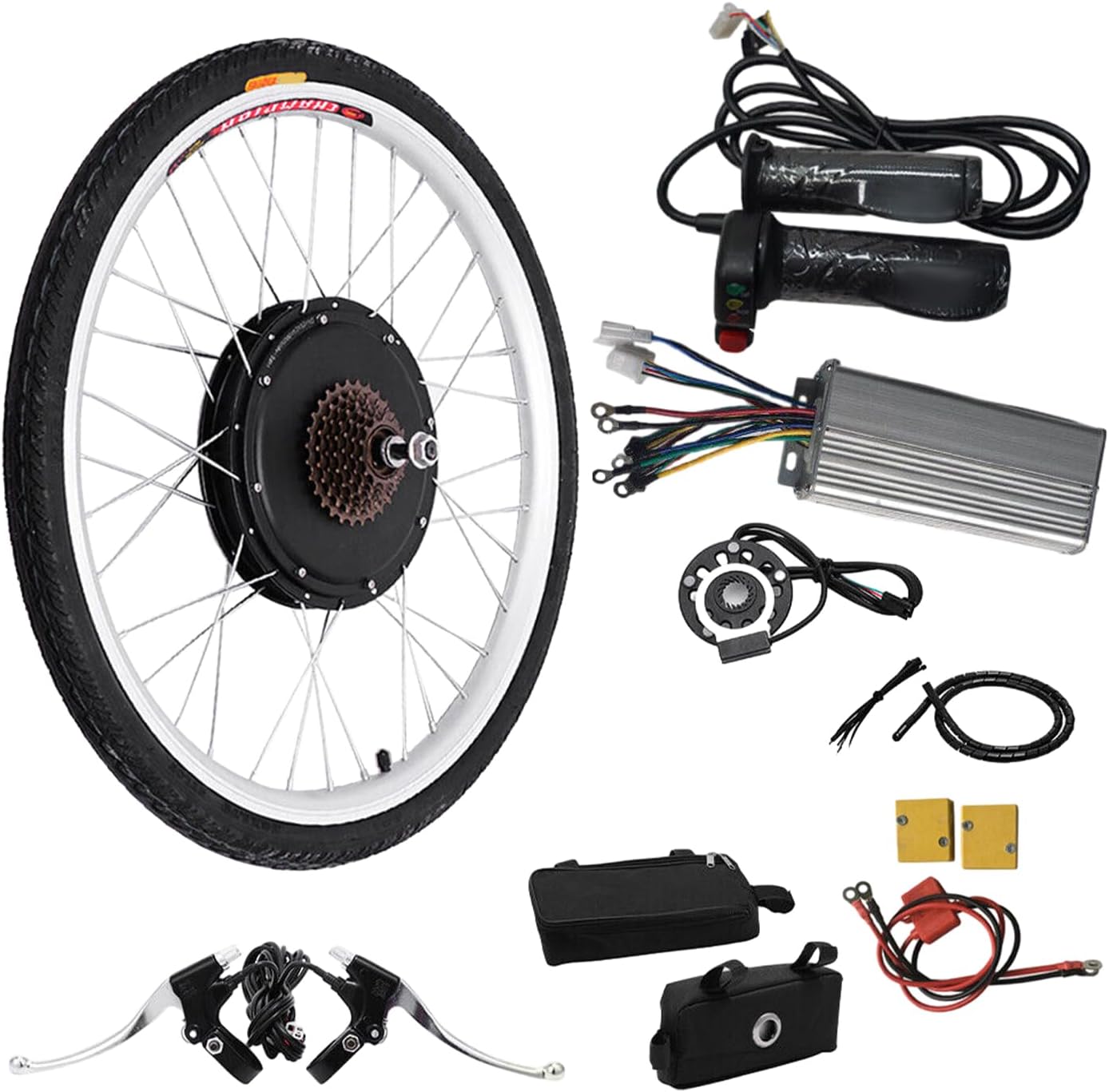 48V 1000W Electric Bicycle Conversion Kit, 26'' Rear Wheel Electric Bicycle Motor Conversion Kit, eBike Hub Motor Set, E-Bike Conversion kit with Intelligent Controller & PAS System