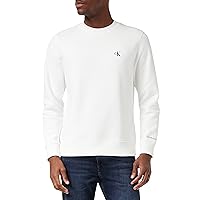 Calvin Klein Uomo Felpa CK Essential Senza Cappuccio, Bianco (Bright White)