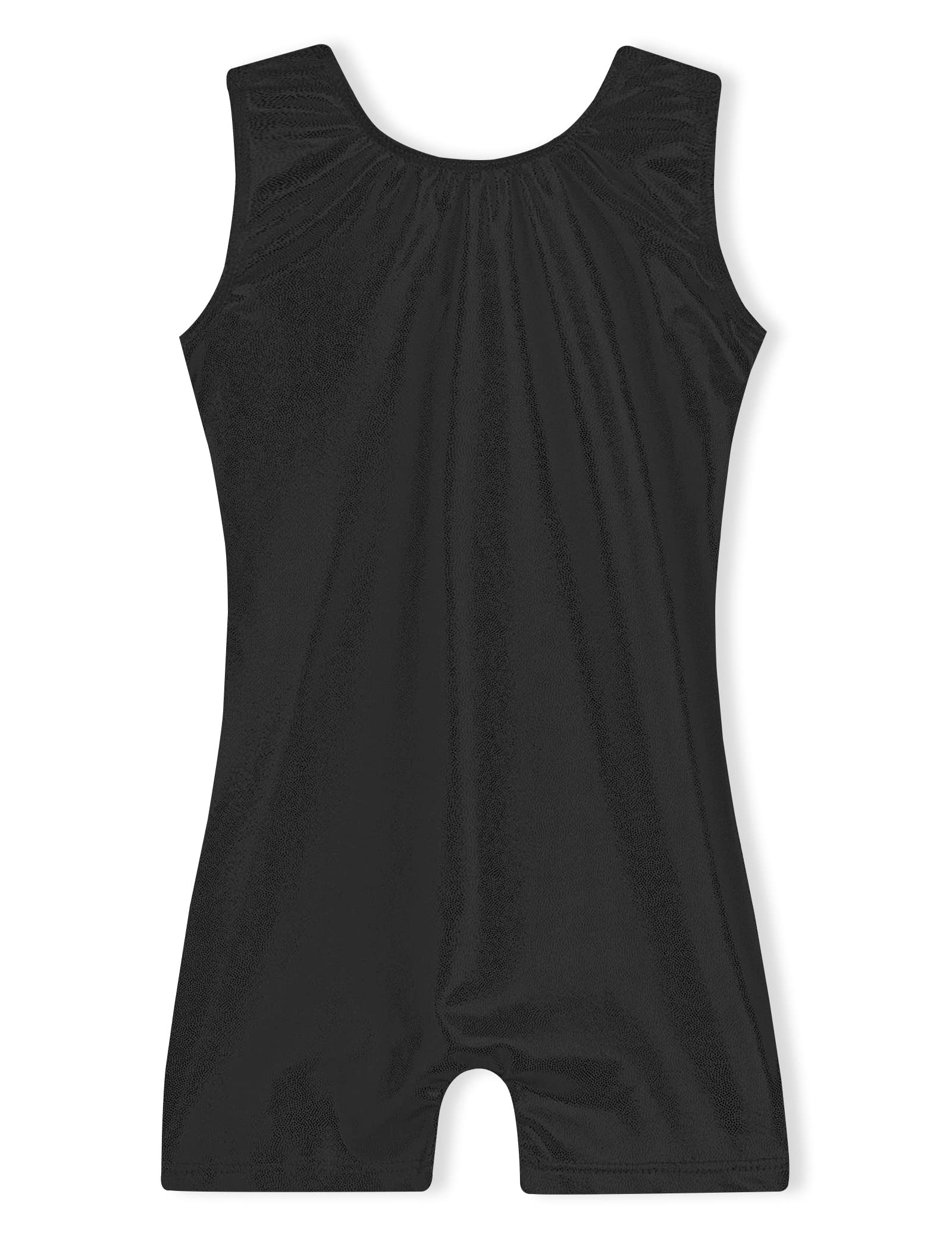Domusgo Gymnastics Leotards for Girls Sparkly One-Piece Pro Kids Unitard Biketards with Shorts