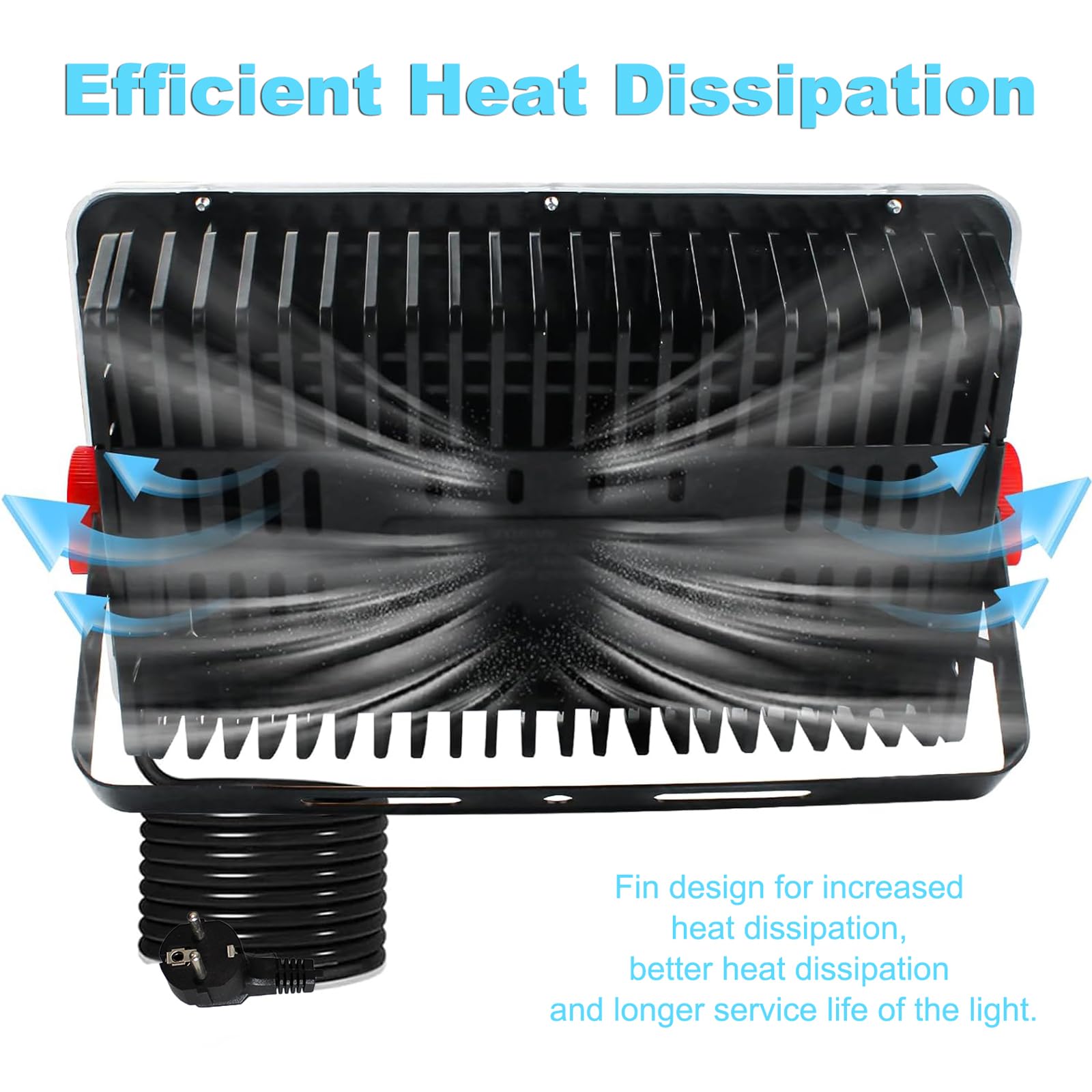 LED Strahler Außen 200W, 2 Stück led Strahler mit Stecker 10000LM Aussenstrahler 6500K Kaltweiß Scheinwerfer IP66 Wasserdicht Flutlichter für Hof, Garten, Rasen, Garagen, Stadion