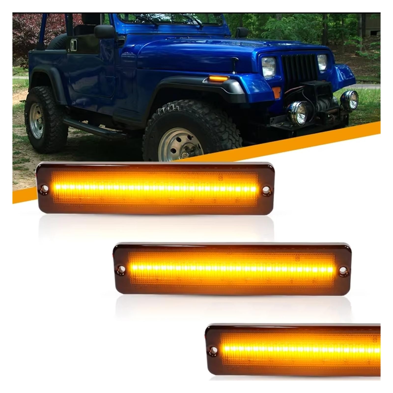 Intermitente Coche Para Jeep Para Wrangler Para YJ 1987 1988-1995 Indicador Lateral Luz Señal Giro Parachoques Delantero Luces Circulación Diurna