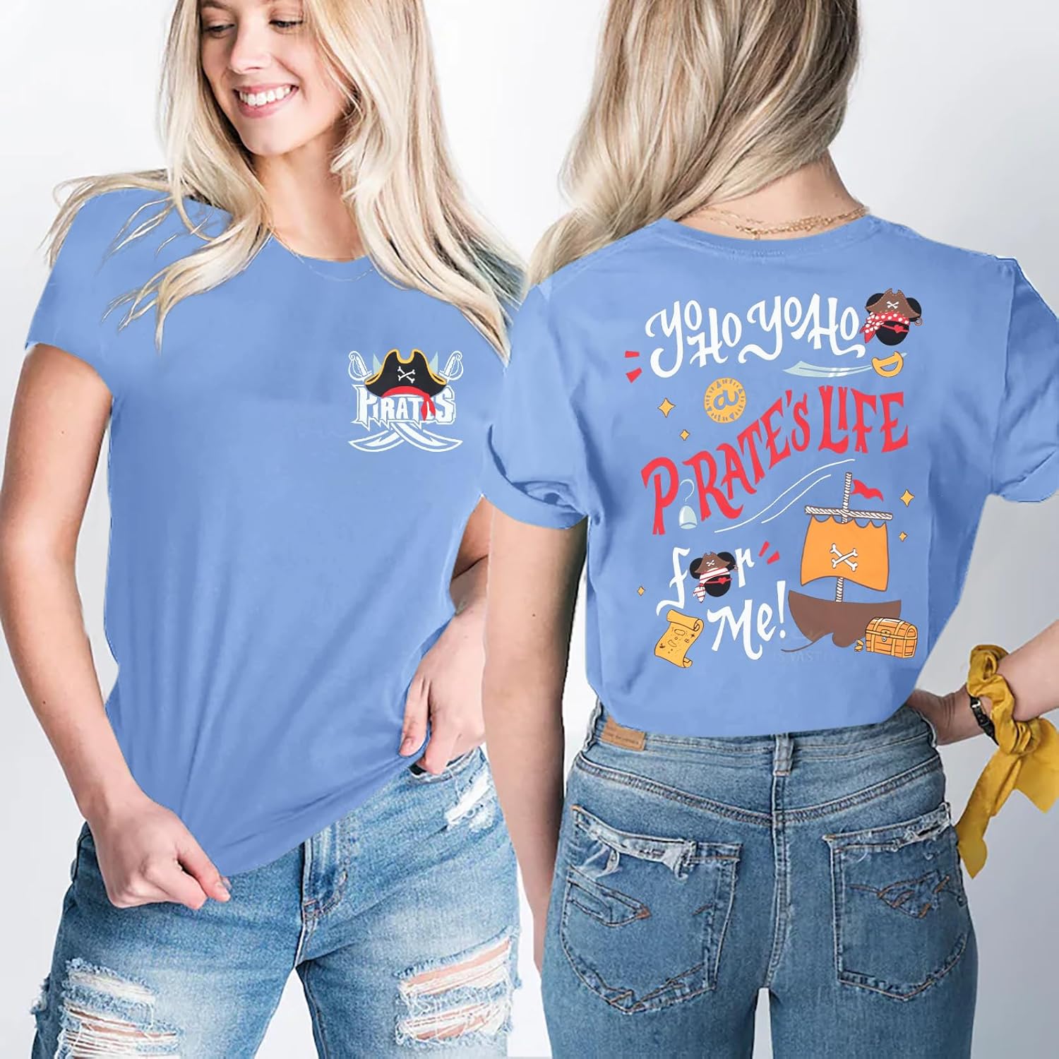 MNLYBABY Women Pirate Shirts Yo Ho Yo Ho A Pirate Life for Me Shirt Kingdom Castle Tee Family Vacation Short Sleeve Top - Image 5