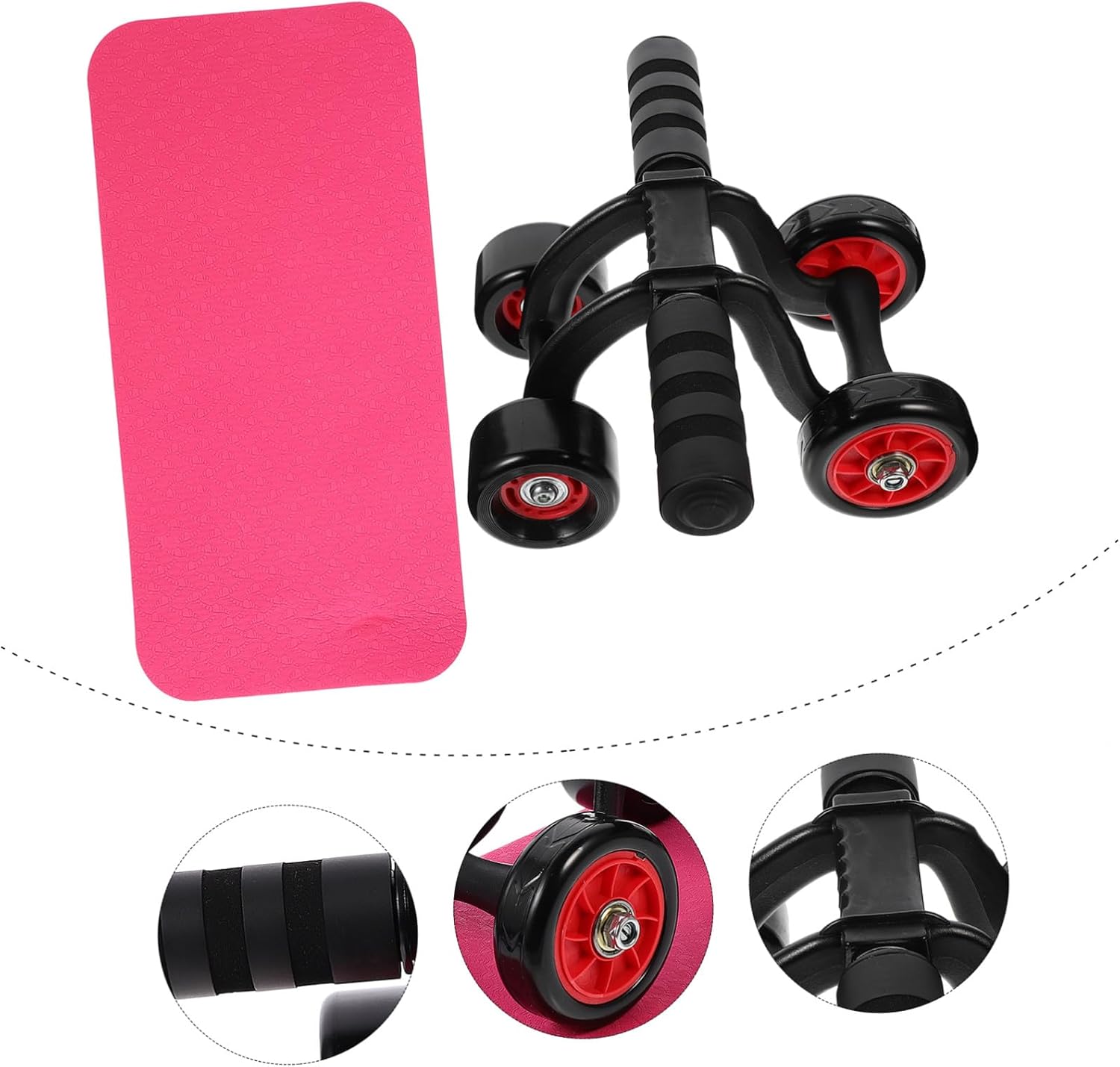 NOLITOY Abdominal Exercise Roller Wheel with Extra Non-skid Mat for Core Workout and Lower Back Strengthening Environment-friendly Fitness Equipment for Home Use