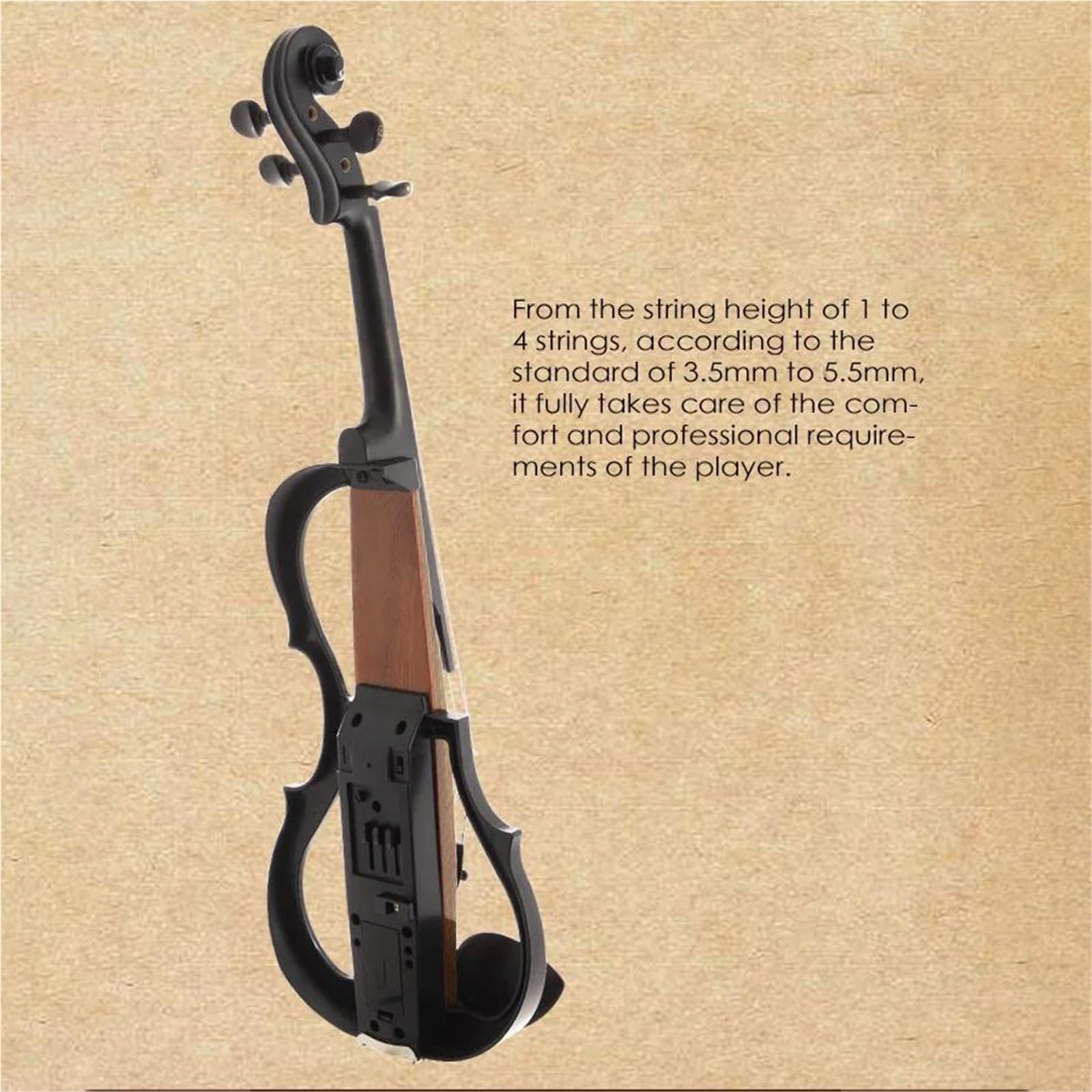 Kit Intermedio A 4 Corde Violino Elettrico 4/4 Con Archetto E Custodia