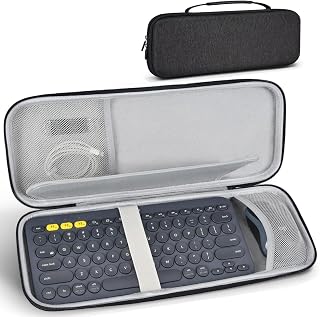 Hard Keyboard Carrying Case for Logitech Pebble Keys 2 K380s & Logitech K380 Bluetooth Keyboard Case + M350 Pebble Mouse Combo, Wireless Keyboard Shockproof Protective Travel Bag, Black