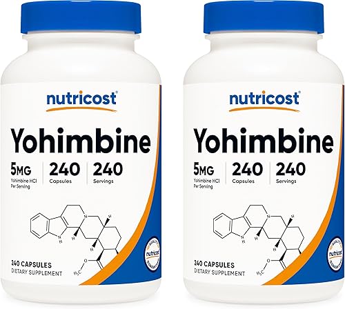Vista 10 de Nutricost HCL 5 mg, 120 Cápsulas yohimbina Fuerza Extra, No Model, 1 botella, 1