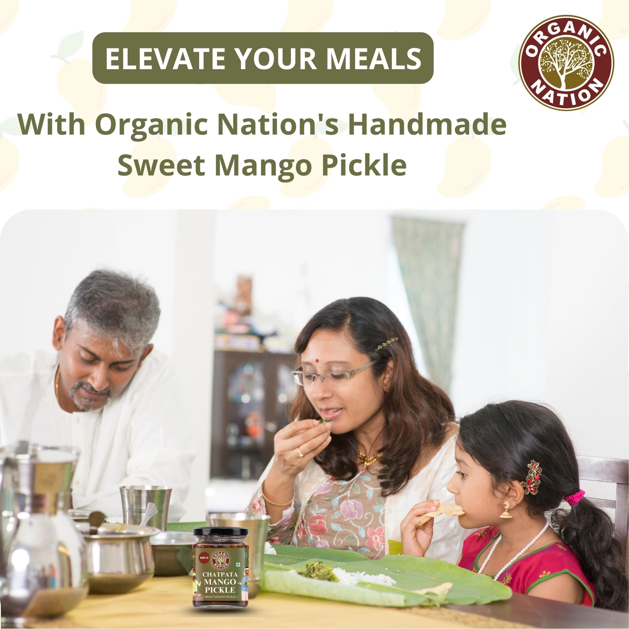 ORGANIC NATION Sweet Mango Pickle | Chatpata Mango Pickle | Gorkeri | No Preservatives | Traditional Aam Ka Achar | 300g | Natural Flavor | Vibrant Yellow 4