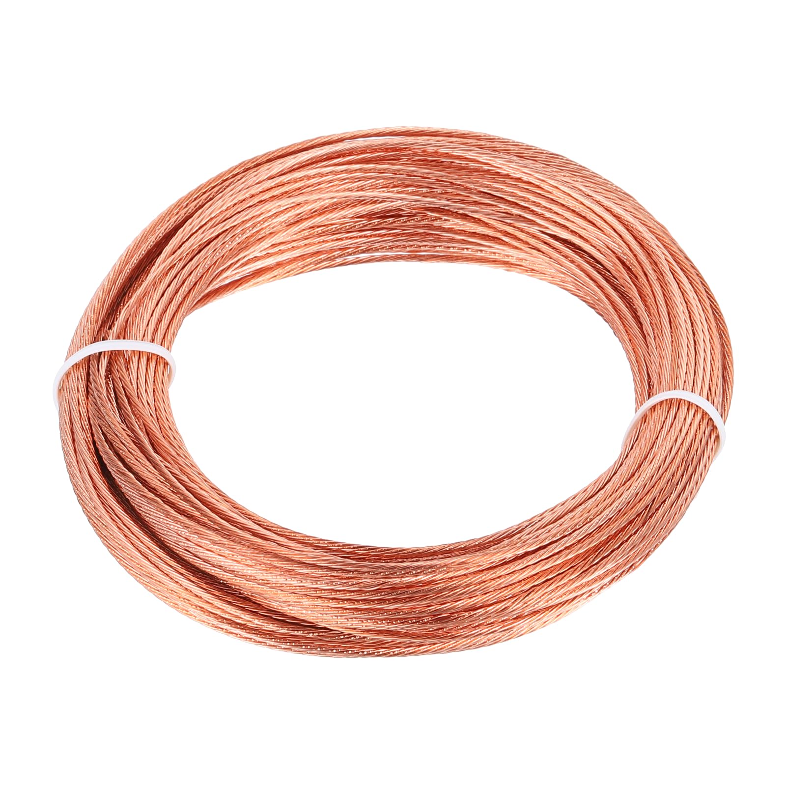 sourcing map Bare Copper Ground Wire, 18 Gauge 100 ft Solid Braided Copper Cables Electronic Metallic Wire for Light Fixtures Fans Electrical Equipment