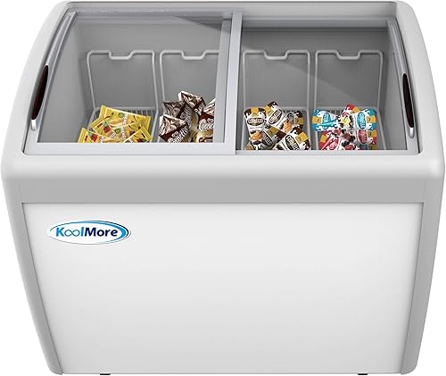 Miniatura 10 de KoolMore MCF-20C - Exhibidor comercial de helados con 6 cestas de almacenamiento y tapa deslizante transparente para tiendas convenientes