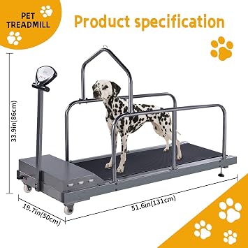 Dog Treadmill for Large Dogs, Doggy Treadmill, Dog Treadmill for Medium Dogs, Pet Running Machine for Small & Medium Dogs Exercise, Indoor Treadmill