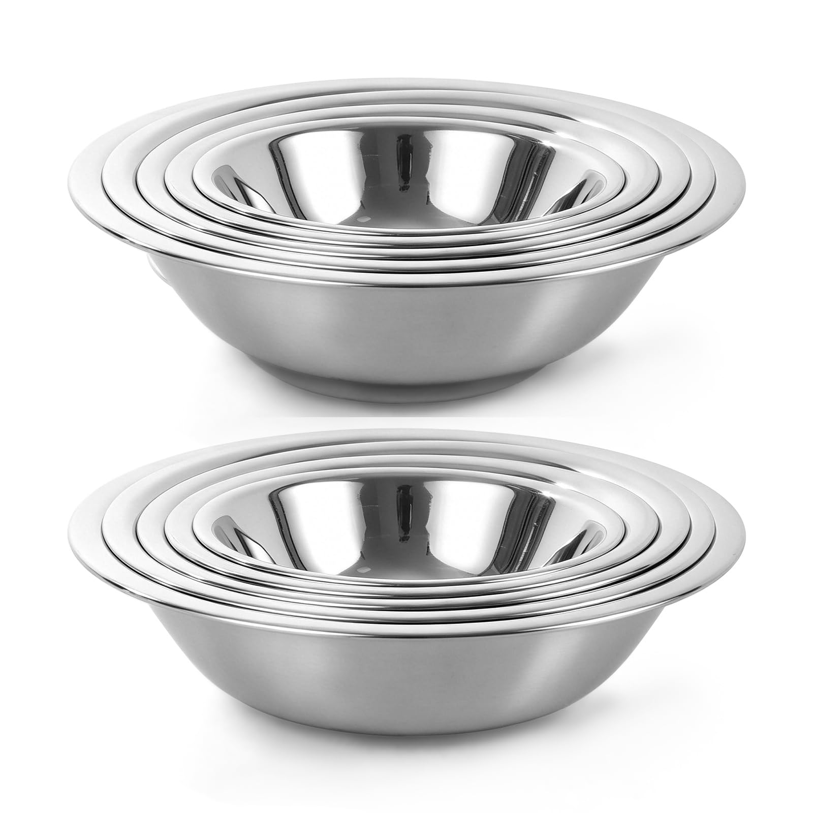 Confezione da 10 ciotole da cucina in acciaio inox, 5 misure