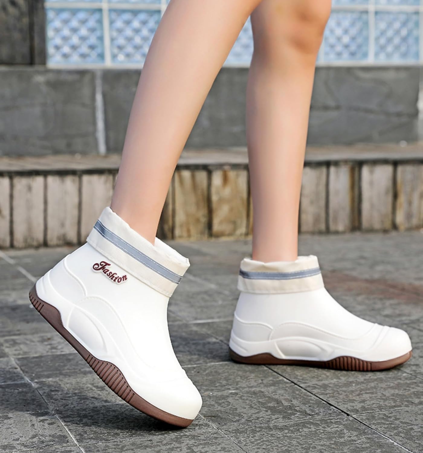 Short Rain Boots for Women Waterproof, Women's Ankle Rubber Boot for Garden Farm Lightweight Fashion