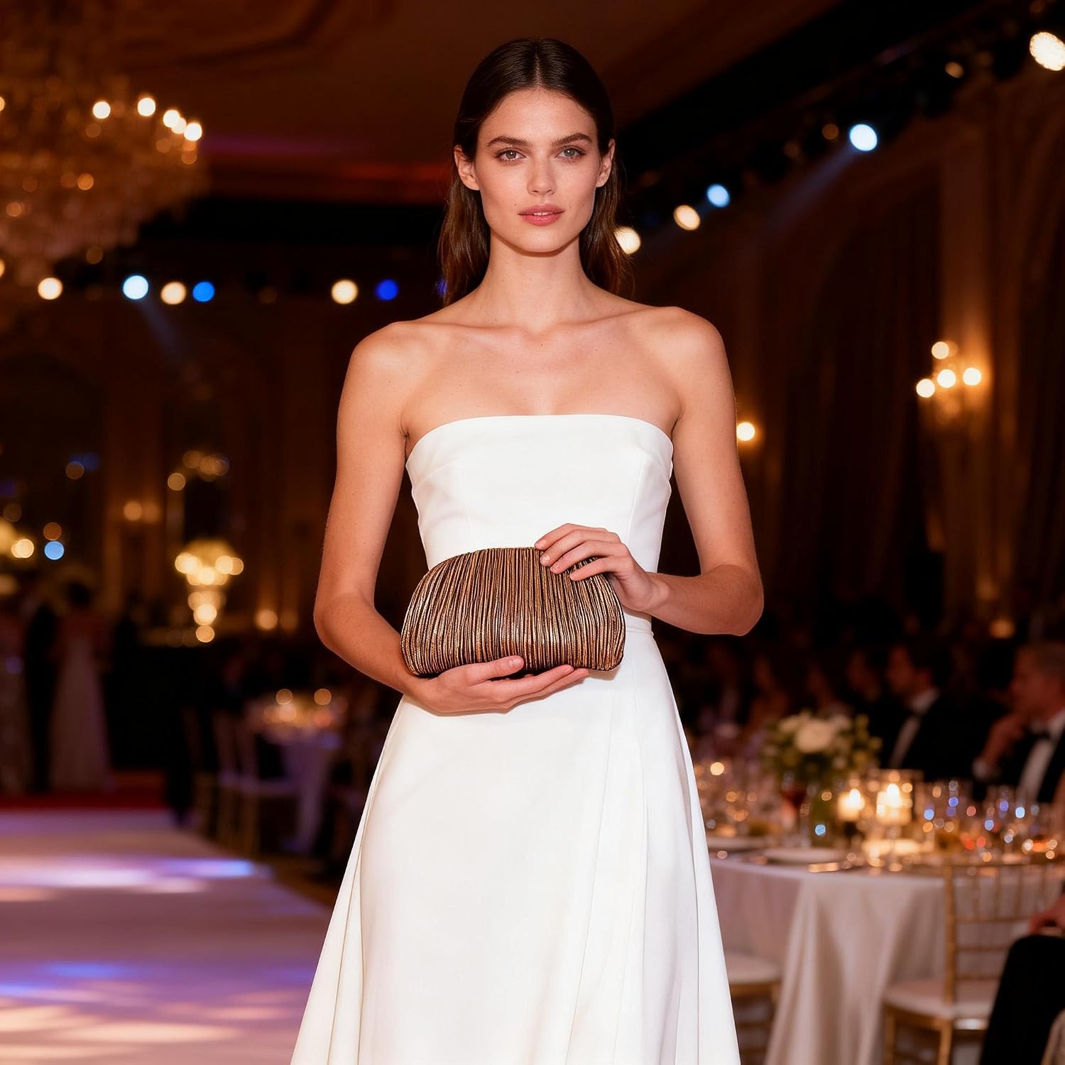 Clutch Purses for Women, Soft Pleated PU Elegant Evening Handbags, Stylish Clutch for Weddings Proms Parties | Elegant