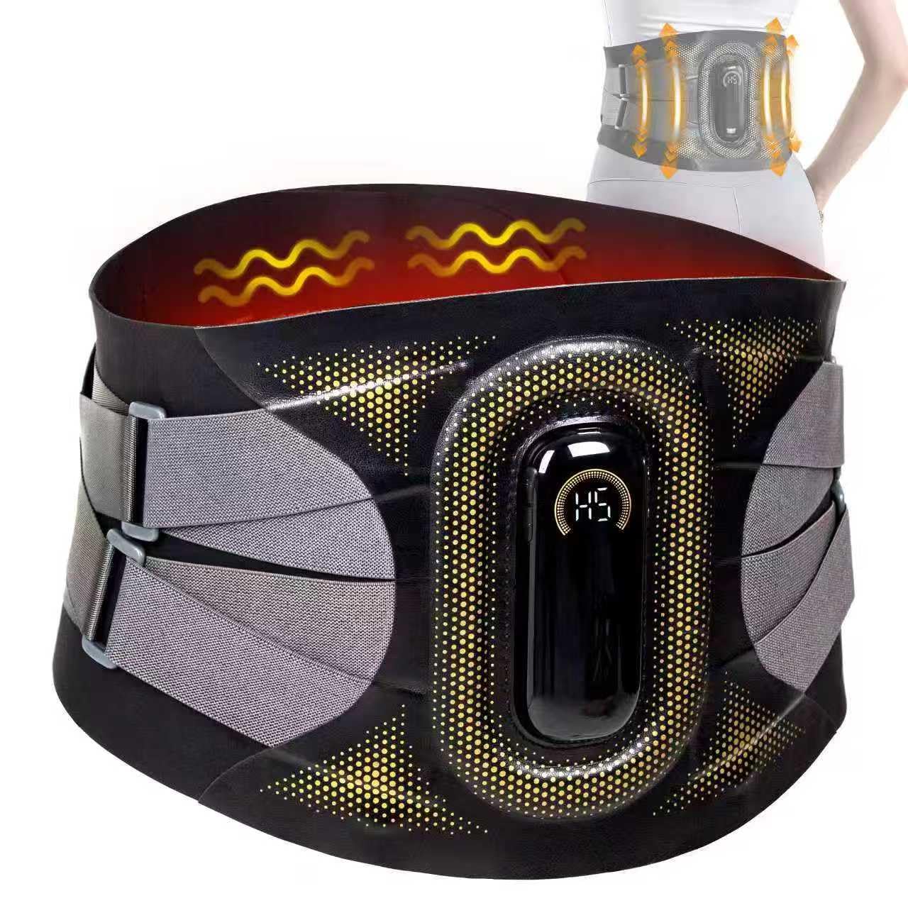 Photo 1 of ***MISSING CHARGING CABLE*** Portable Heating Pad with Massager for Back Pain Relief, Cordless Smart Voice Lower Back Massager, Heated Back Brace, Birthday Gift for Dad Mom Women Men, 2500mAh Battery, 5 Heat Auto-Off 38"
