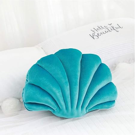 Coussin Decoratif Coquillage Scallop Shells En Coton Pp Bleu Et Vert 34 25 Cm Amazon Fr Cuisine Et Maison