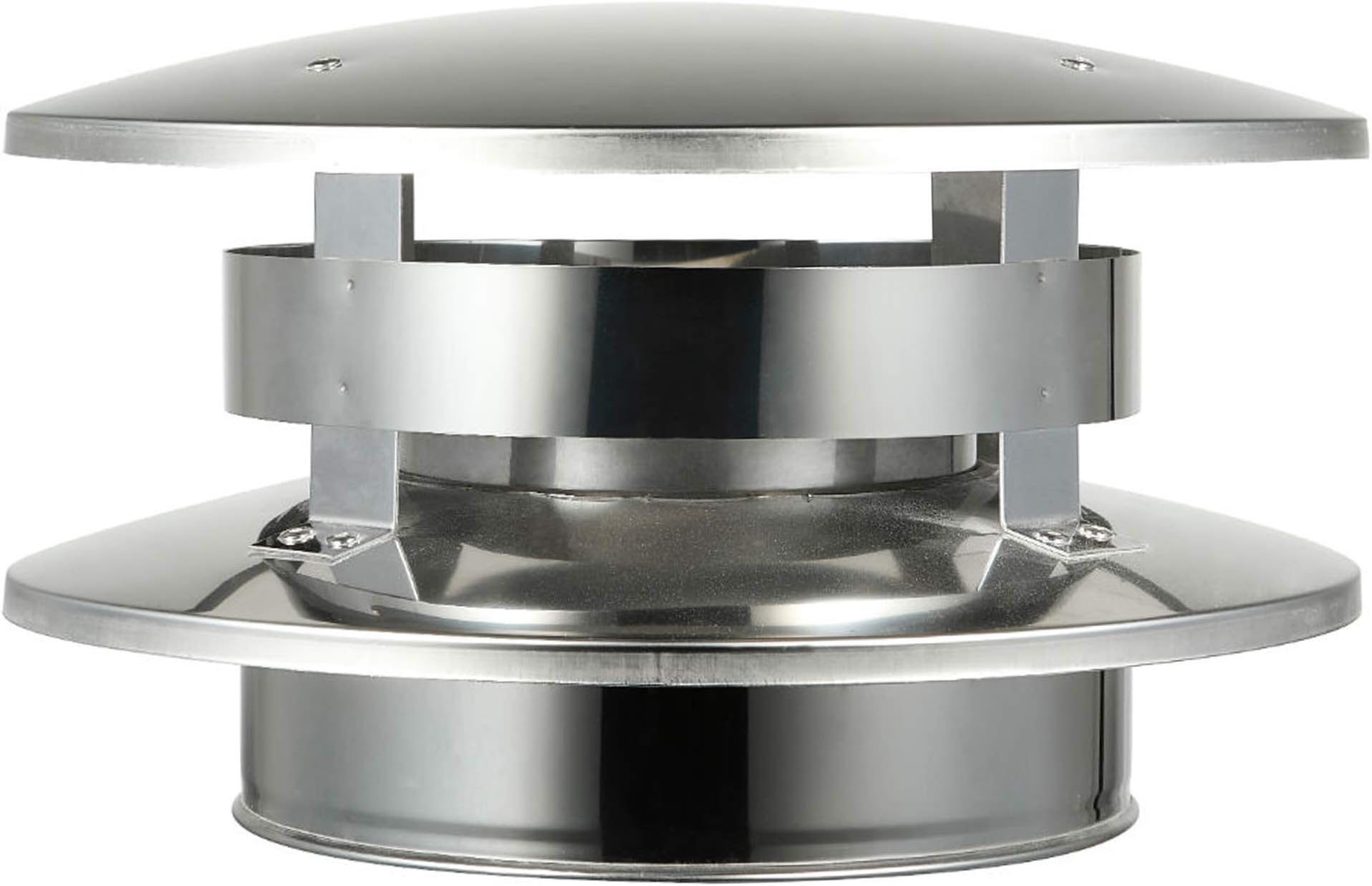 Flat Top Rain Cap for 6" Diameter 304 Stainless Steel All Fuel Class-A Double Wall Insulated Chimney Pipe