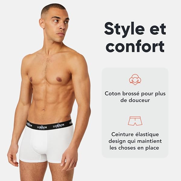 Boxers FM London Lot de 4/8 pour Hommes avec Ceinture élastique - Boxers Doux pour Hommes - 2