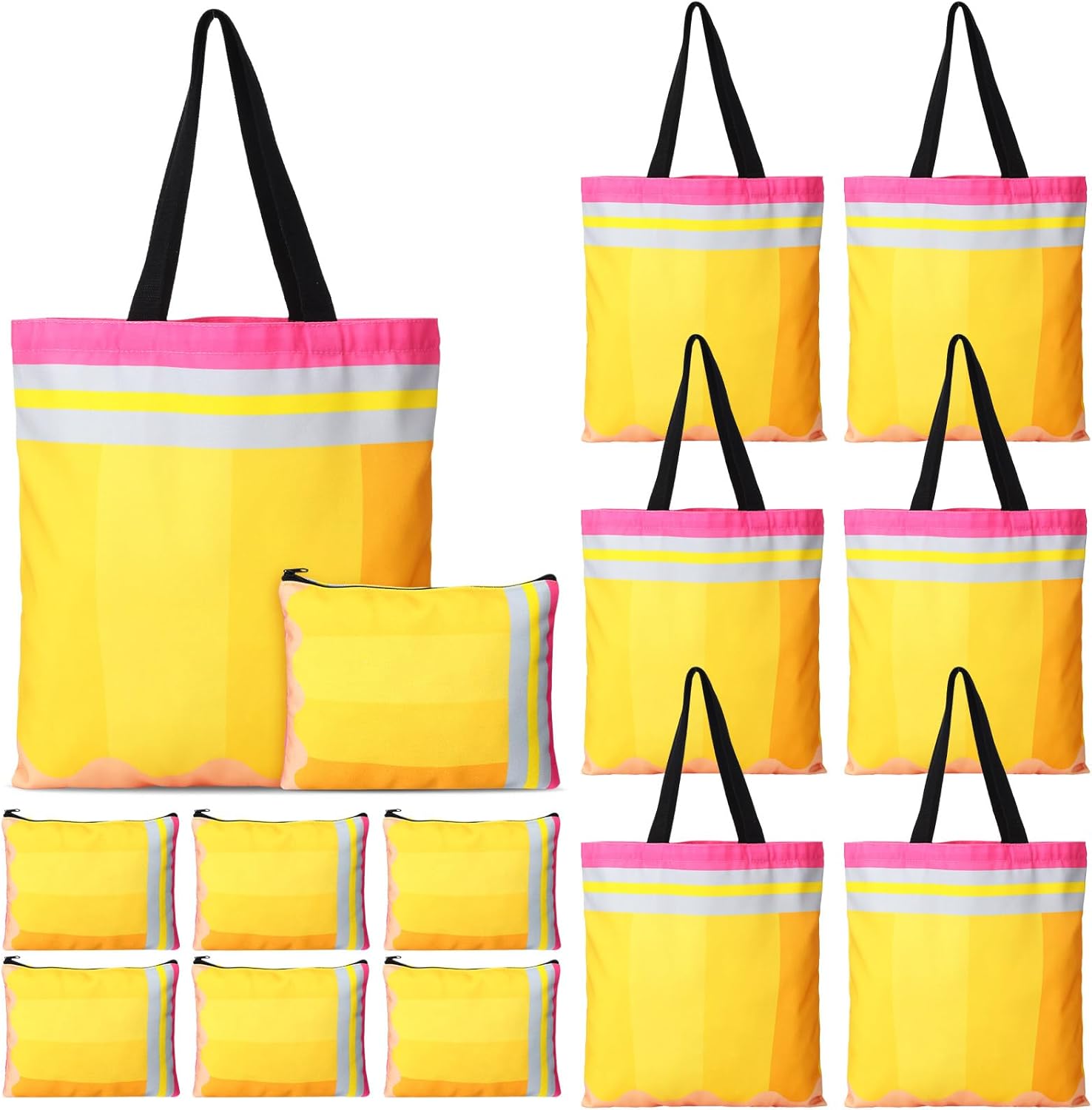 Paterr 12 Pcs Teacher Canvas Tote Bags Gifts for Women DIY Teacher Appreciation Gifts Canvas Tote Bag with Pouch Bag