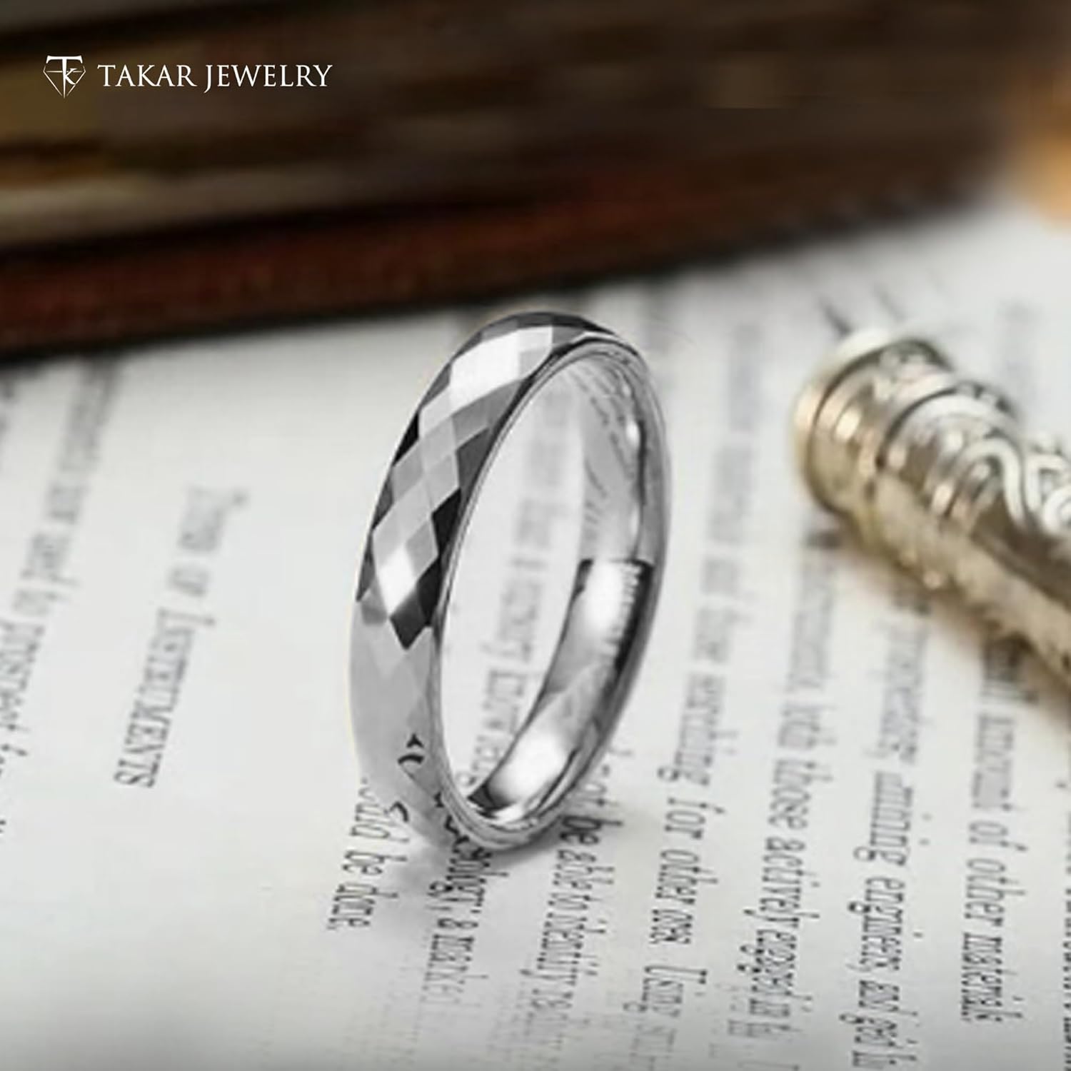 Takar Hammered Sterling Silver Rings for Men and Women - 7mm Wide .925 Silver Bands in Small to Large Sizes - Comfortable Bands - Every Day Wear Hammered Band Ring - Christmas Gift Made In USA - Image 6