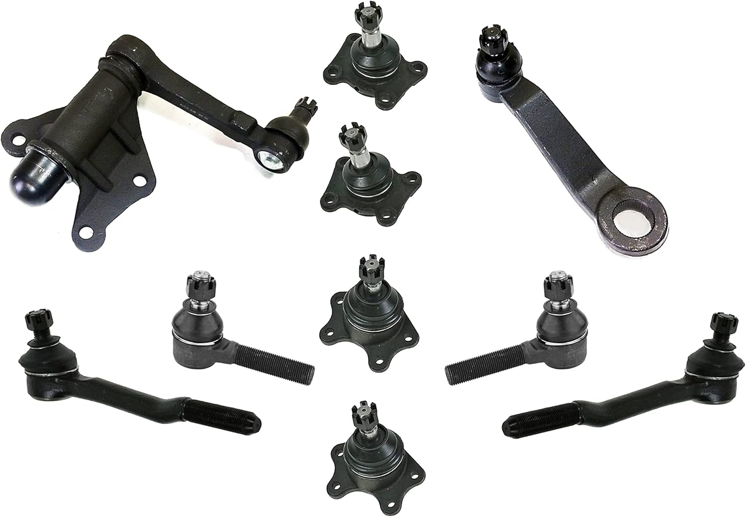 10 Pc Front Steering & Suspension Kit Compatible with 4WD Models, Outer Inner Tie Rod Ends, Ball Joints, Pitman, Idler Arm