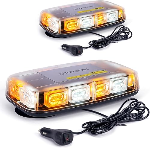 Xprite 2 luces estroboscópicas de 12 pulgadas, luz estroboscópica de emergencia de alto brillo de 72 LED con montaje magnético para vehículos de