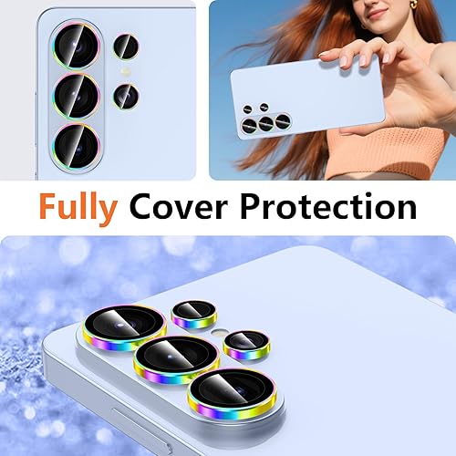 Vista 657 de para Samsung Galaxy Z Flip 7 Protector de Lente de Cámara, Cubierta de Lente de Vidrio Templado con Anillo de Metal Individual, [Fuerte Adhesión] 1