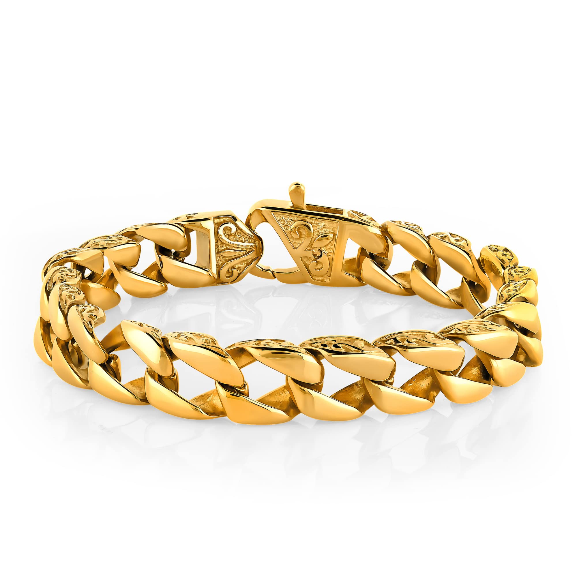 Urban Jewelry Beautiful Fleur De Lis Mens Link Bracelet 8.5 Inch