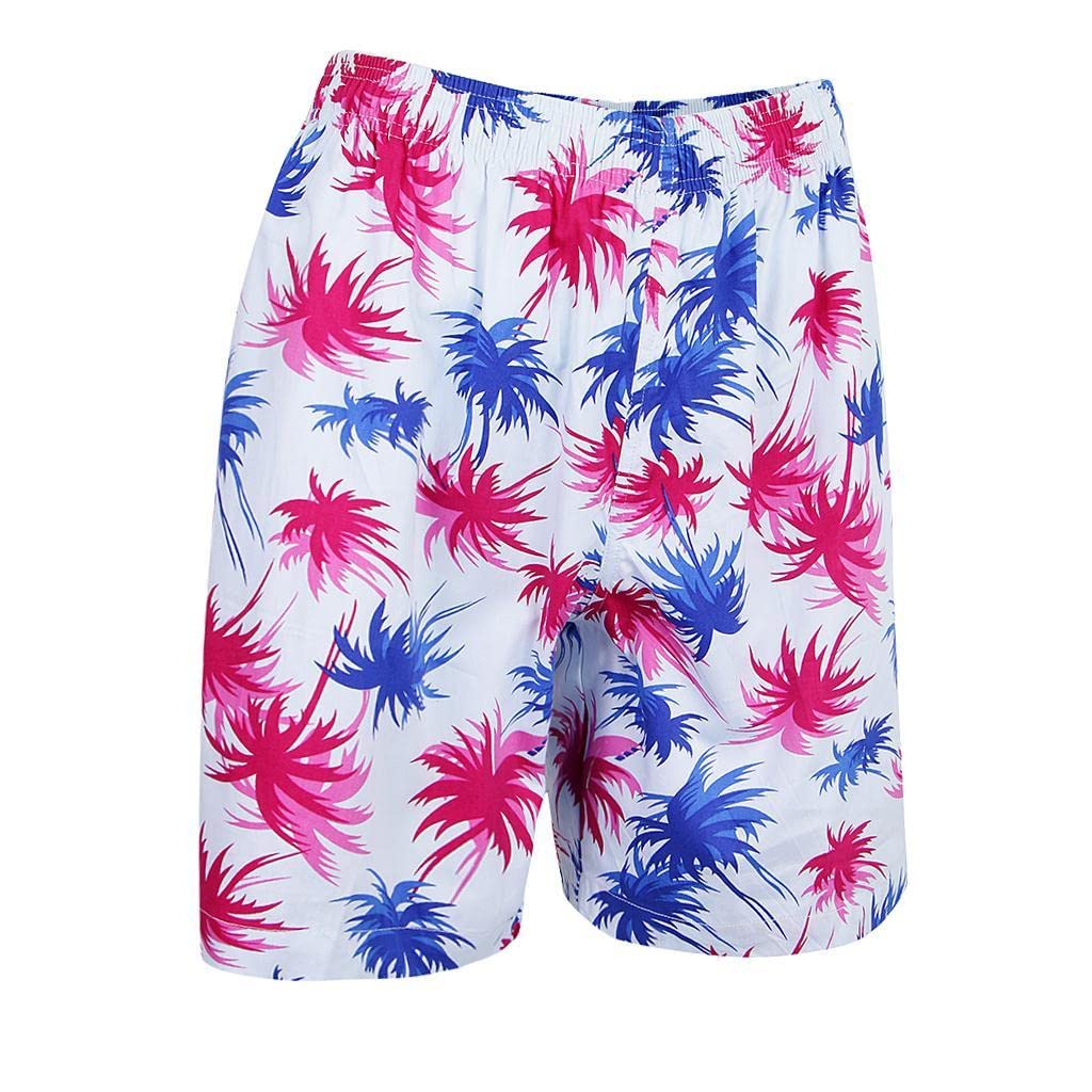 Men Hawaiian Shorts Beach Palm Tree Holiday Luau Tropical Trunks M Style 5-image-24