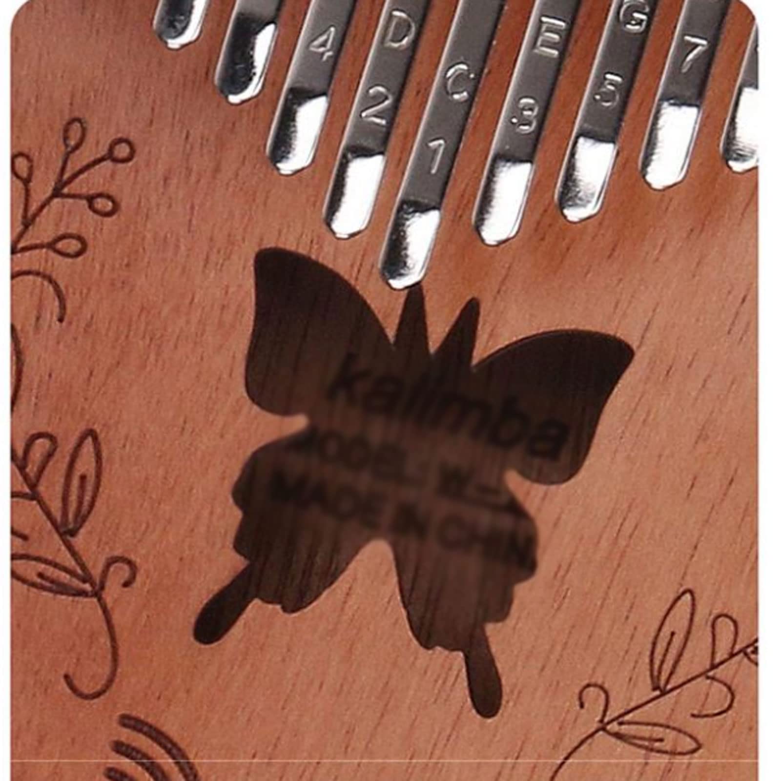 Exquisiter Klang Daumenklavier 17 Tasten, Holzhirschkopf und Schmetterlingsschnitzkörper, Musical, professionelles Anfänger-Fingerklavier Einfach zu Spielen