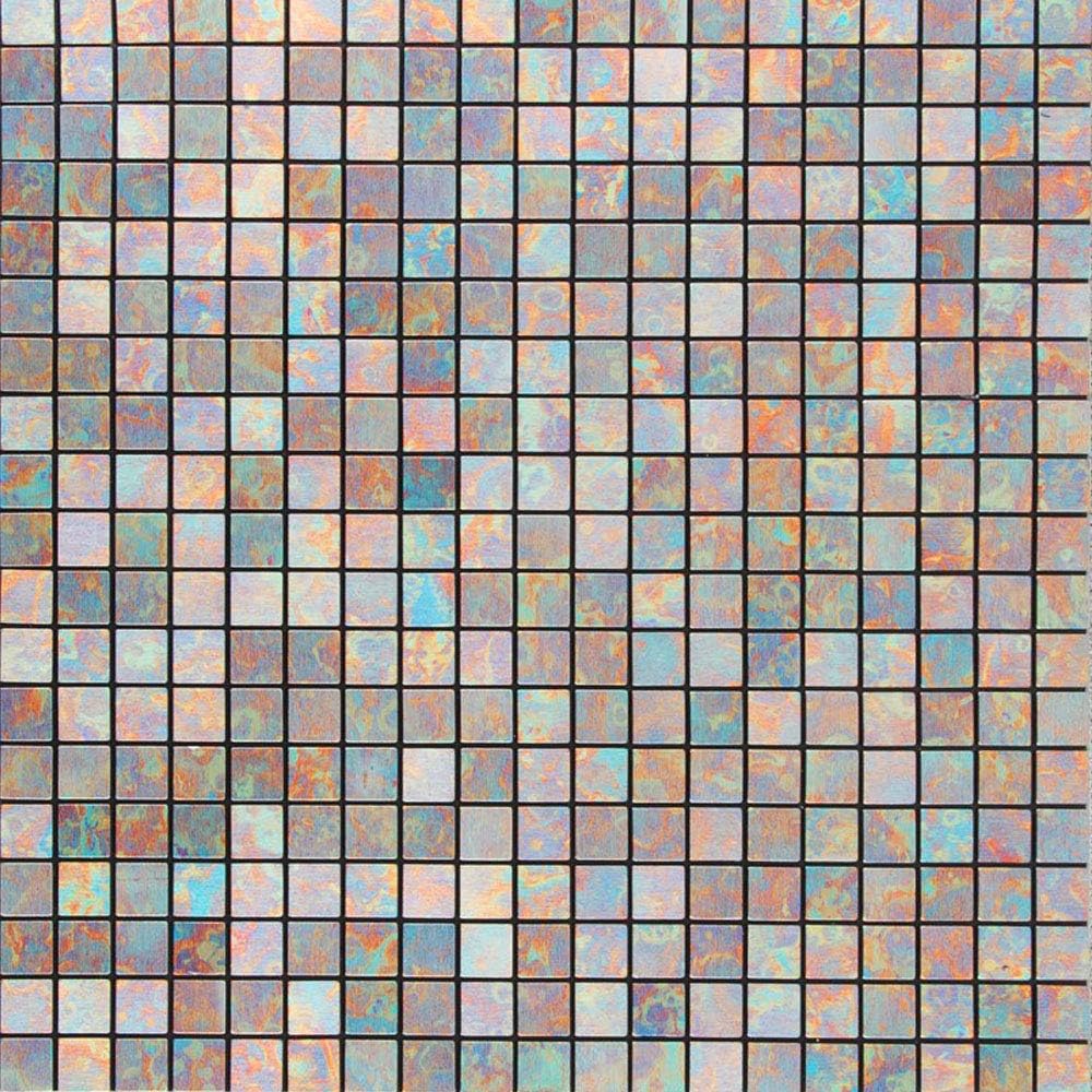 Royllent,Self Adhesive Aluminium Plastic Composite Mosaic,Peel And Stick,Metal Surface,Wall Sticker,Light weight,easy installation,renew old wall (Blue Peafowl)