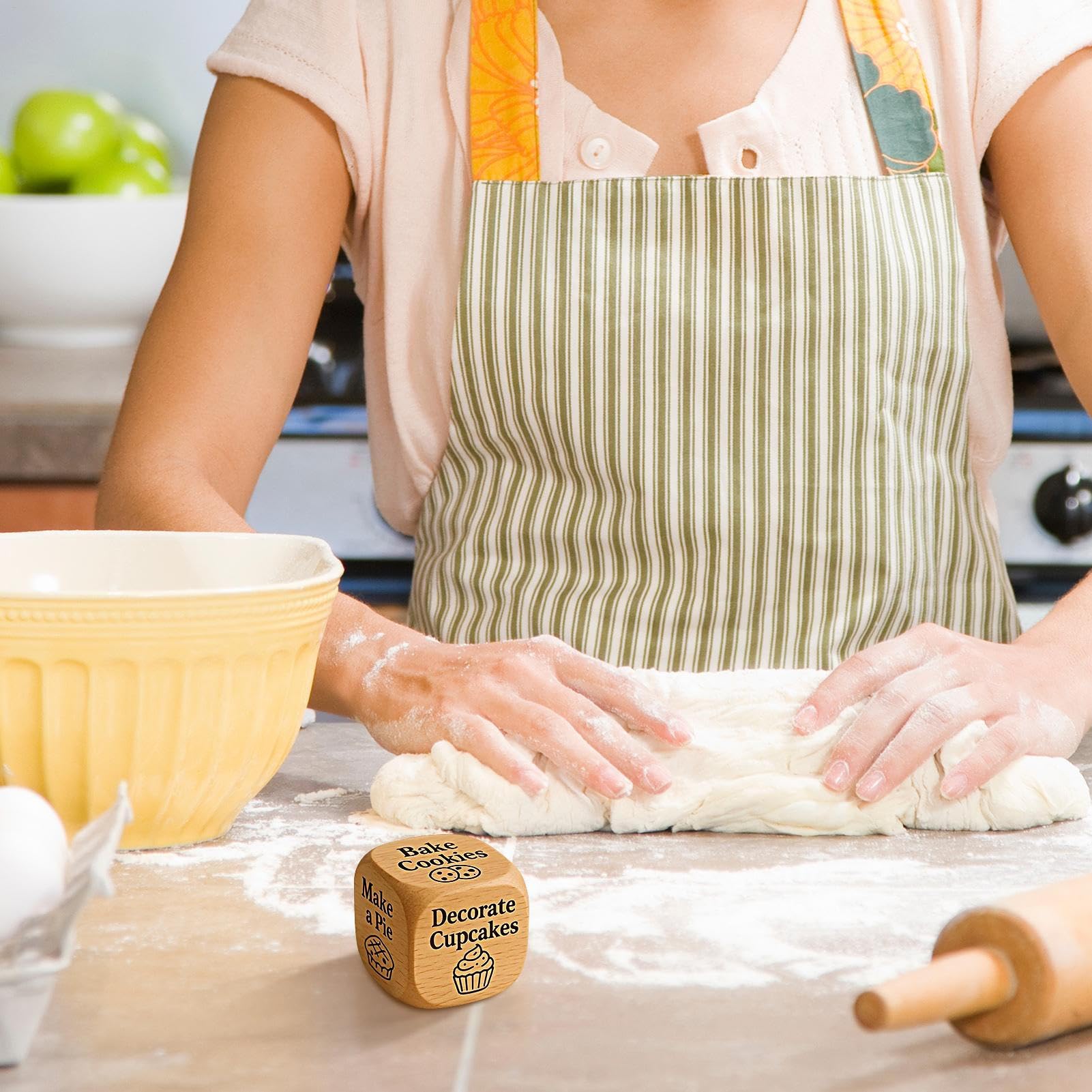 Divertente Ditale per pasticceria, accessorio divertente in legno | con incisione a 6 facce, divertente per cucina, per coppie adulti, , serate di compleanno