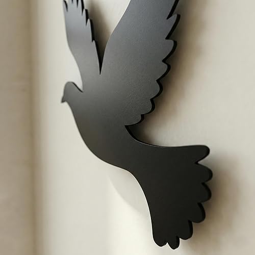 Miniatura 7 de Arte de pared de metal, decoración de pájaros, decoración de pared de metal, letrero de pájaros para interiores y exteriores (juego de 3)