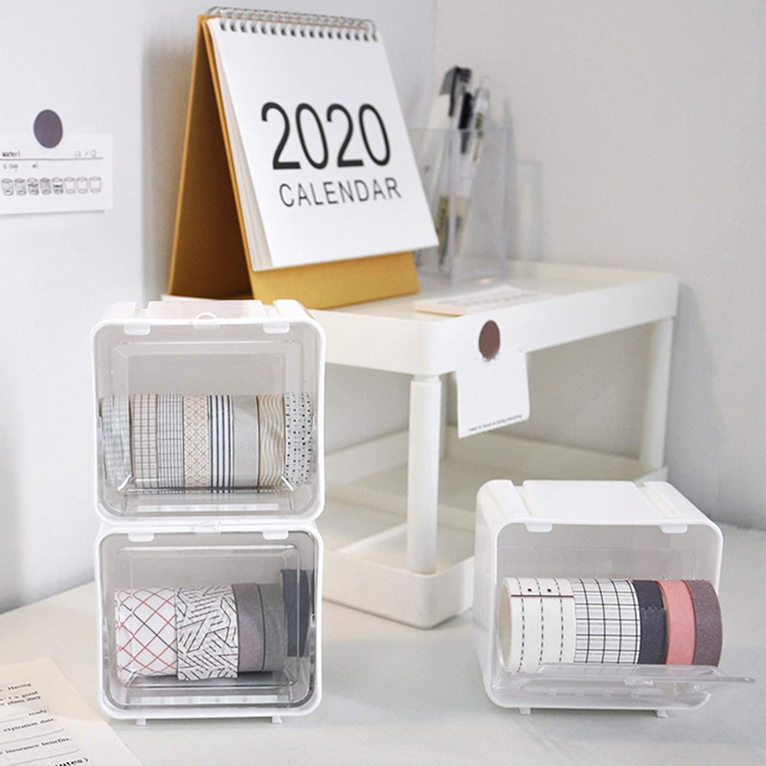 4 Packs Washi Tape Organizer, Mini Plastic Washi Tape Storage Box, Washi Tape Container, Roll Tape Holder