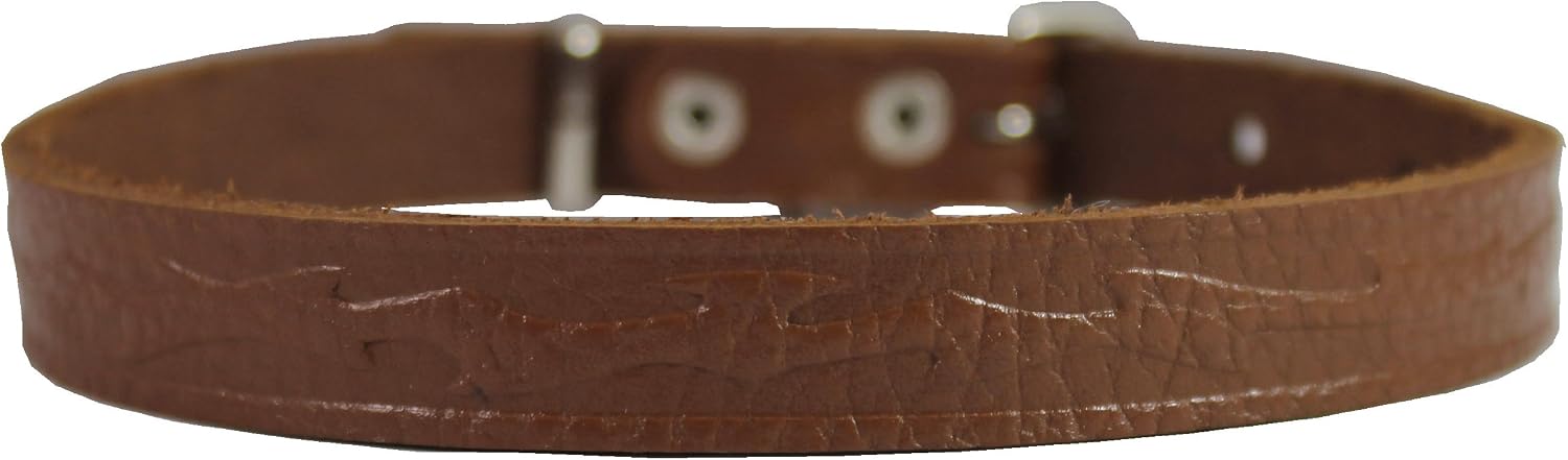 Dogs My Love Tooled Leather Dog Collar. 5/8" Wide. Fits 10.5"-13.5" Neck, Poodle, Spaniel image 3