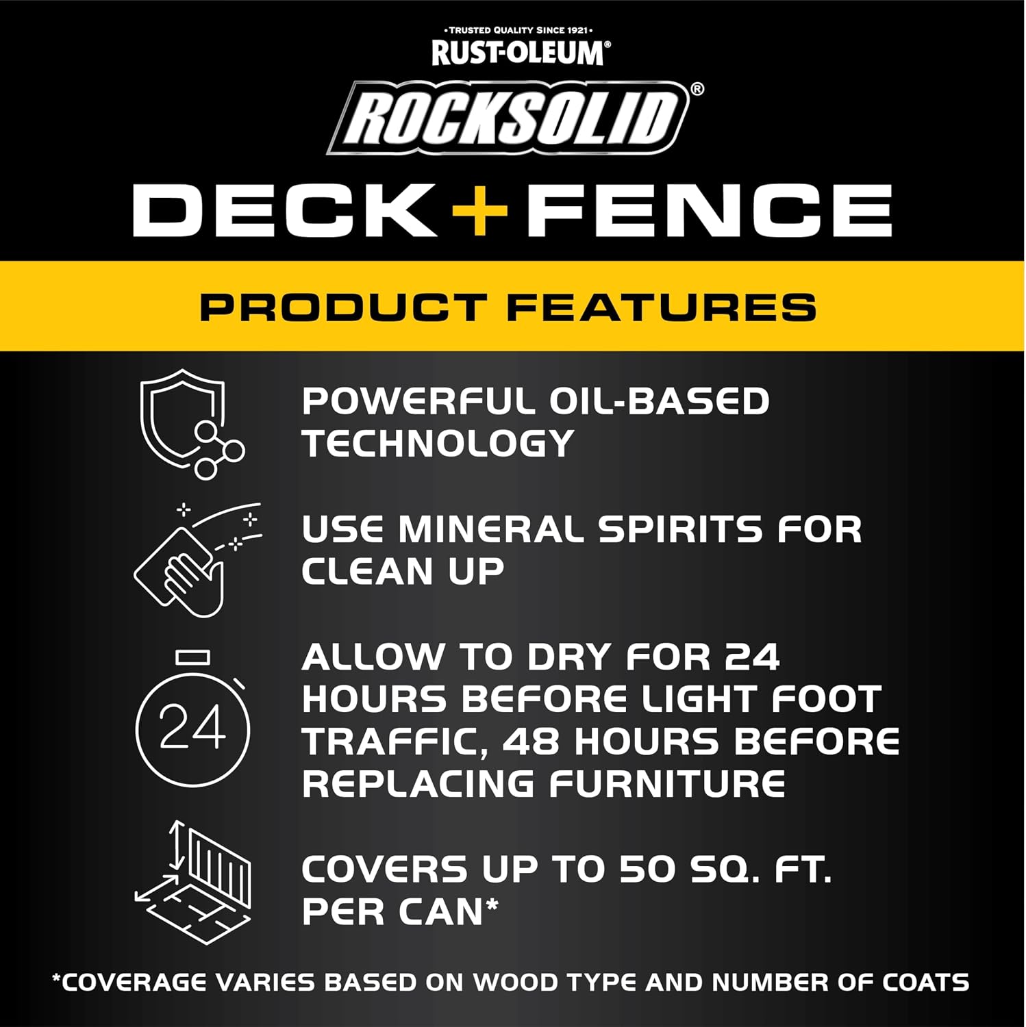 RockSolid Deck+Fence Protective Stain & Sealer with Turbo Spray System | Oil‑Base One‑Coat Protection | Superior Moisture Resistance | UV Resistant | Cedar | 23 oz Aerosol | 6 Pack