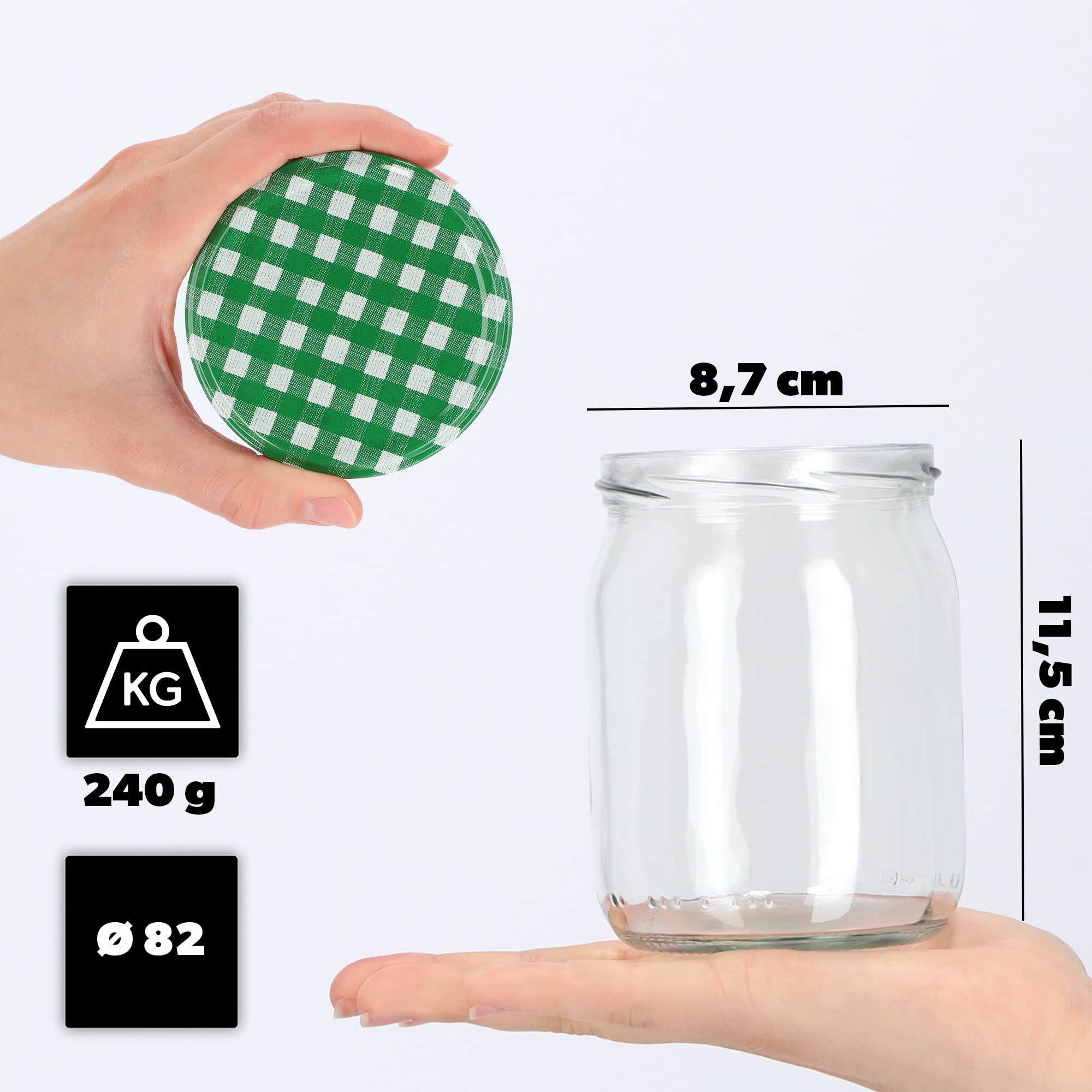KADAX Jam potten 540 ml, inmaakpotten met schroefdeksel, glazen