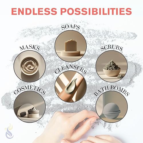 Miniatura 5 de Arcilla de bentonita polvo de grado cosmético, polvo natural 100% puro, ideal para desintoxicación de la piel, rejuvenecimiento y más, cura la piel