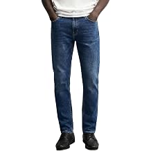 Mens Slim Tapered Fit Jeans Stretch Denim Pants - Casual Everyday Comfort Classic Washed Jeans for Work Daily All Season