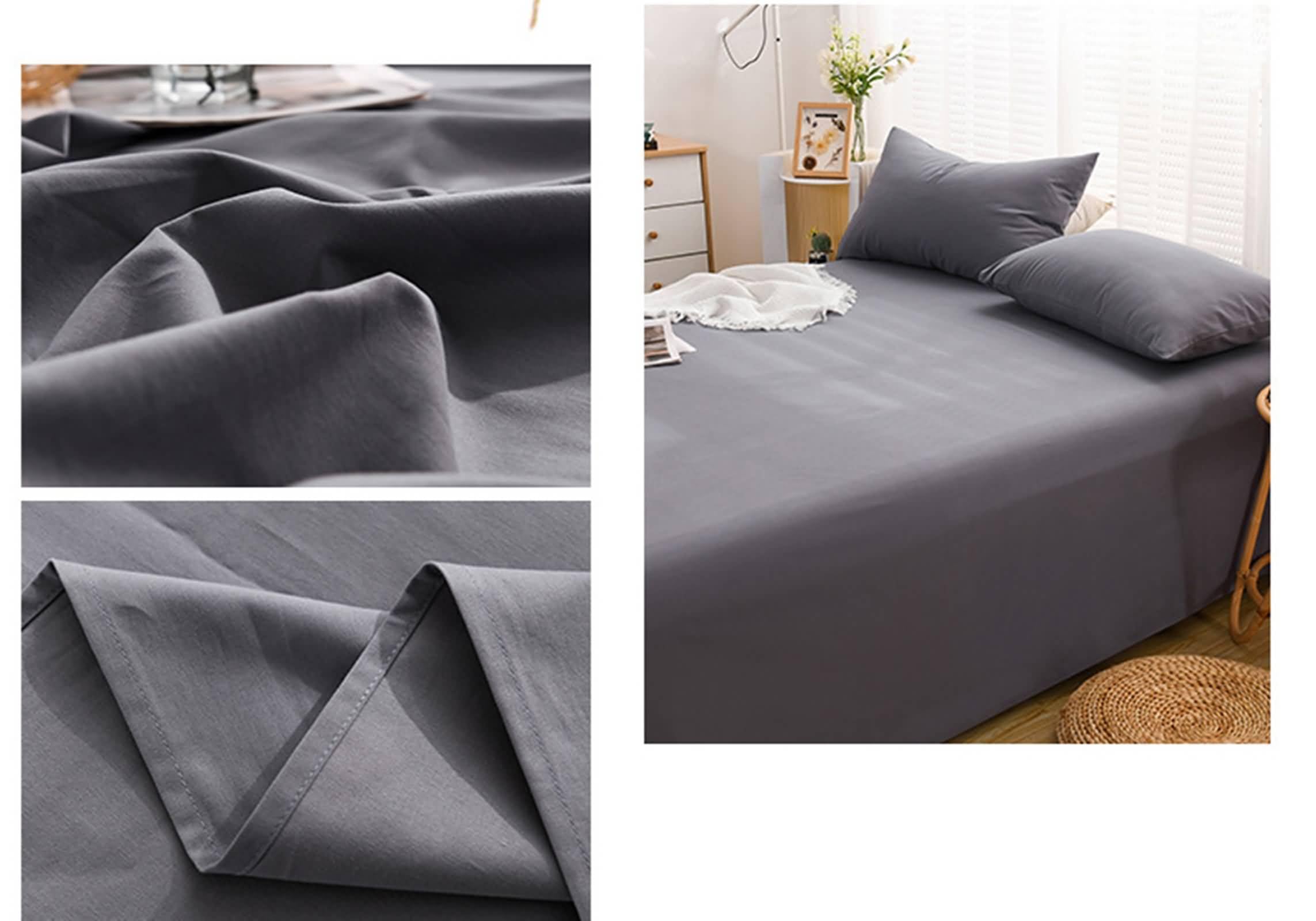 Betttuch ohne Gummi 160x230 cm, Bettlaken Einzelbett Baumwolle Einfarbig Bettwäsche Sommer Weich und Atmungsaktiv Maschinenwaschbar, Leuchtendes Gelb