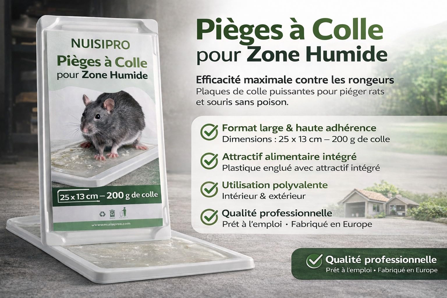 NUISIPRO 20 Plaques Bois Glu Anti Rats Souris - Pièges XXL 28x12cm