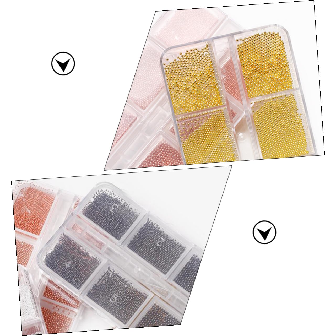 minkissy 3 Set Di Perline Per Nail Art Perline Per Unghie in Metallo Per Donne E Ragazze Mini Perline Decorative Rotonde Per Lartigianato E La Decorazione Della Casa 4 Scatole * 3