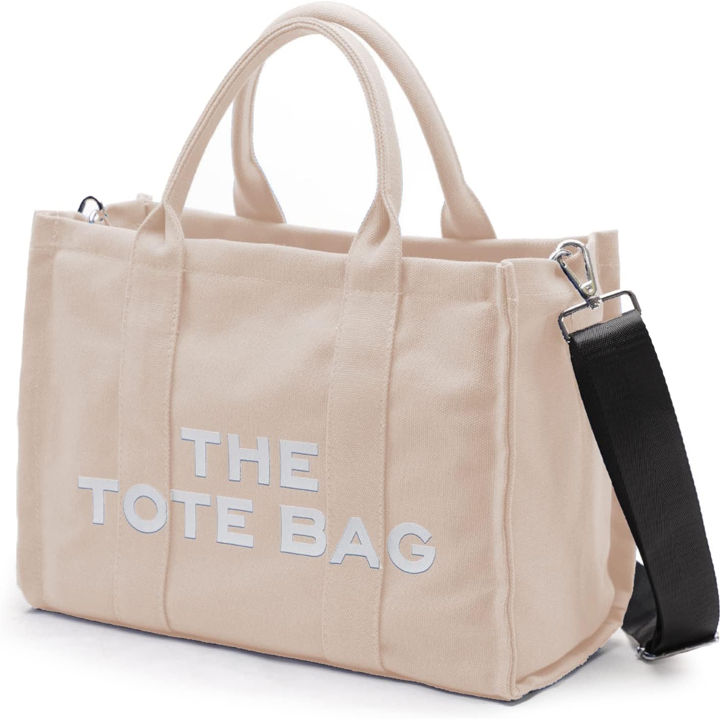 The Tote Bag For Women, Canvas Tote Bag with Zipper, Casual Crossbody Tote Purse Shoulder Handbag for School Travel